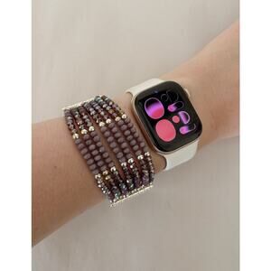 Purple and Silver Avon Beaded Chunky Bracelet